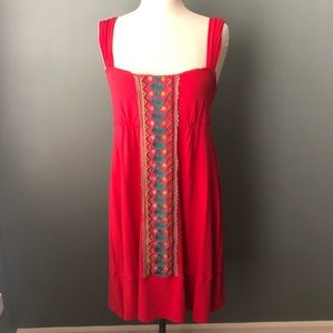 Nanette Lepore Red Embroidered Shift Dress